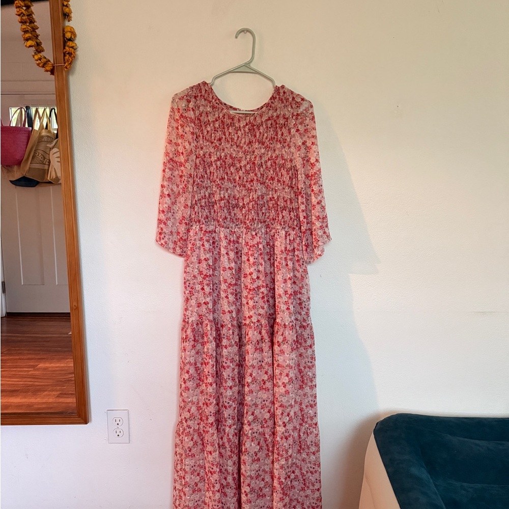 Floral Pink Maxi Dress